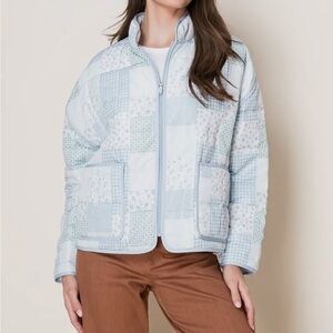 Patchwork Jacket - Blue and White